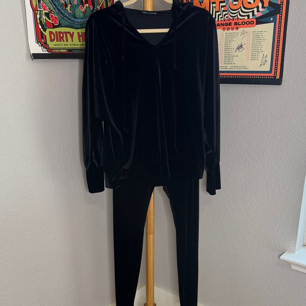 Signature Studio Black Velour Jumpsuit